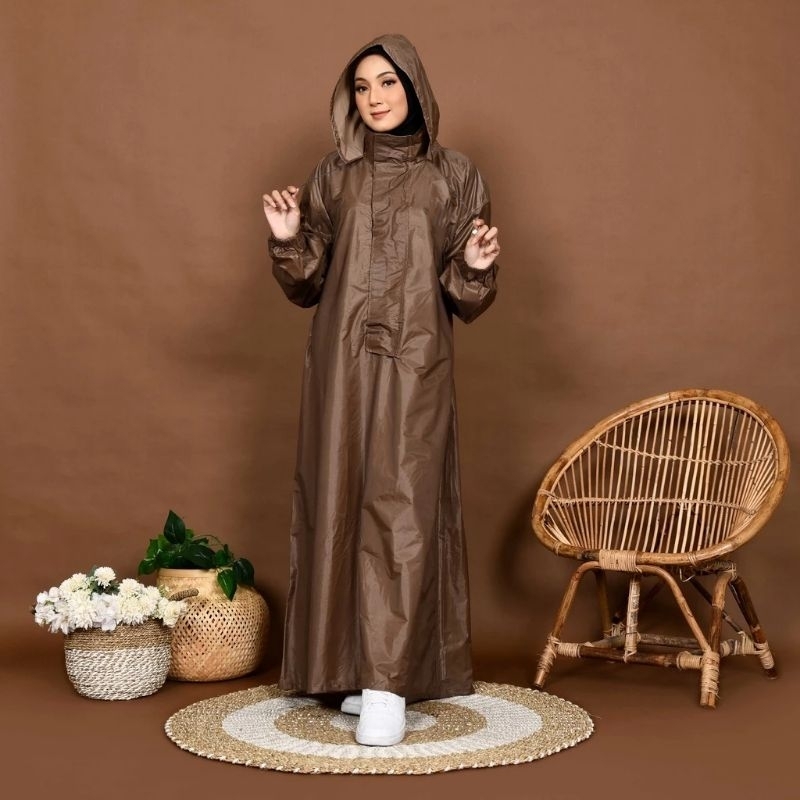 Jas Hujan Premium Model Gamis Bahan Parasut