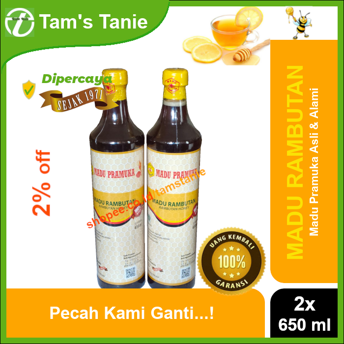 

Paket Hemat Madu Asli Pramuka Alami - Madu Rambutan (2 x 650 ml)