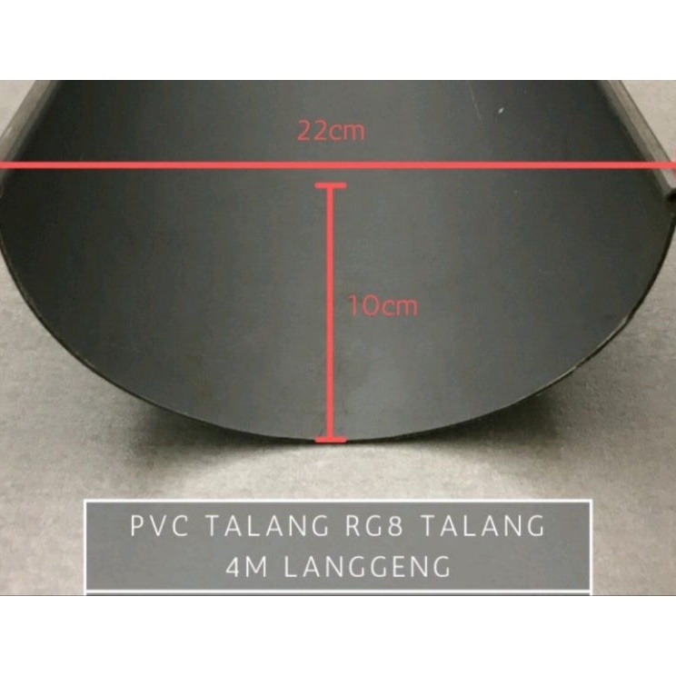 Talang Air PVC Langgeng HR 8 4m 4meter 4mtr Setengah Lingkar