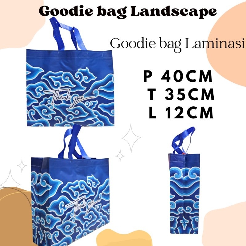 

Goodiebag Landscape sablon 40x35x12 -LUSIAN goodiebag laminating