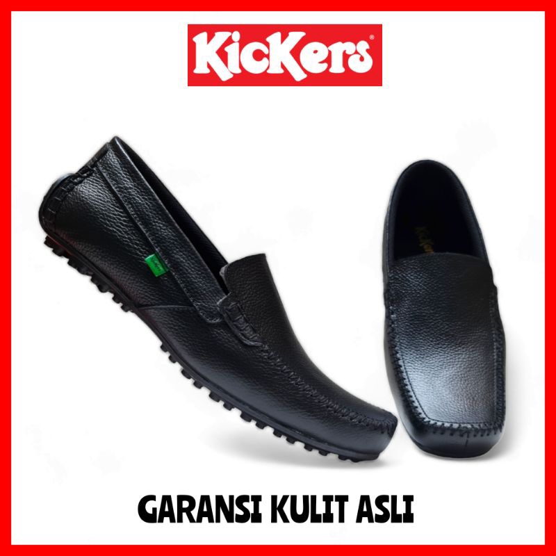 SEPATU KERJA PRIA SLIP ON KICKERS KULIT ASLI / SEPATU PANTOFEL COWOK FORMAL / SEPATU PANTOPEL WEDDIN