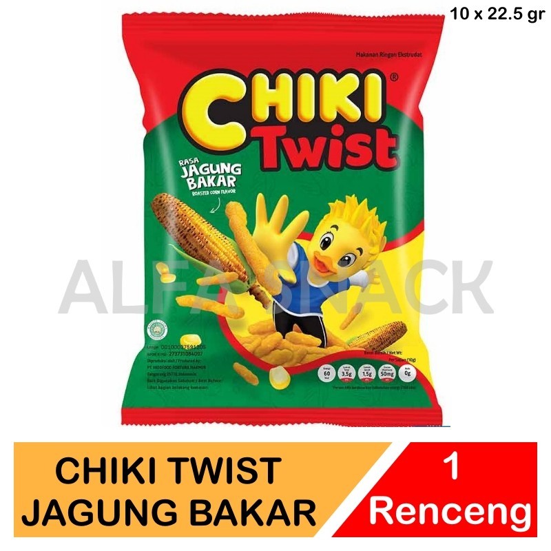 

Chiki Twist Jagung Bakar Roasted Corn Kemasan Renceng 10 x 22.5 gram