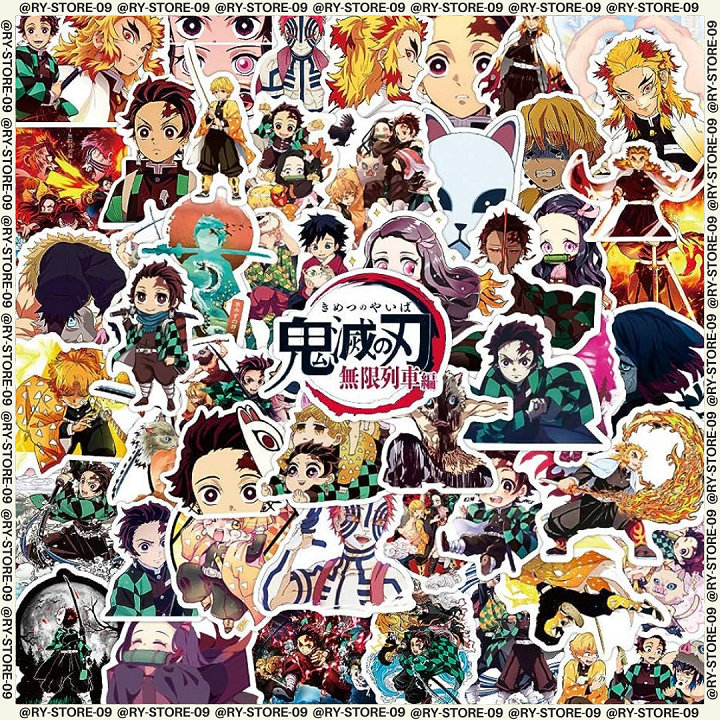 

Sticker - Stiker - Stiker Pack - 40 Pcs - Stiker Anime - Stiker Custom - Stiker Kimetsu No Yaiba - Glossy - Anti Air