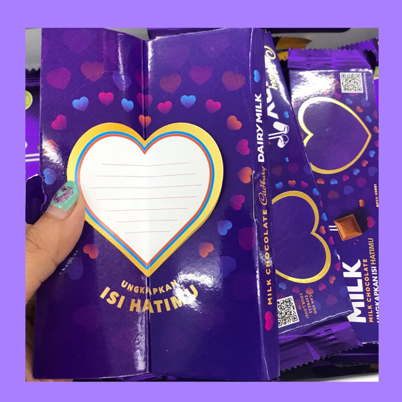 

COKLAT VALENTINE CADBURY 62GR UNGKAPKAN ISI HATIMU FREE KATA CINTA