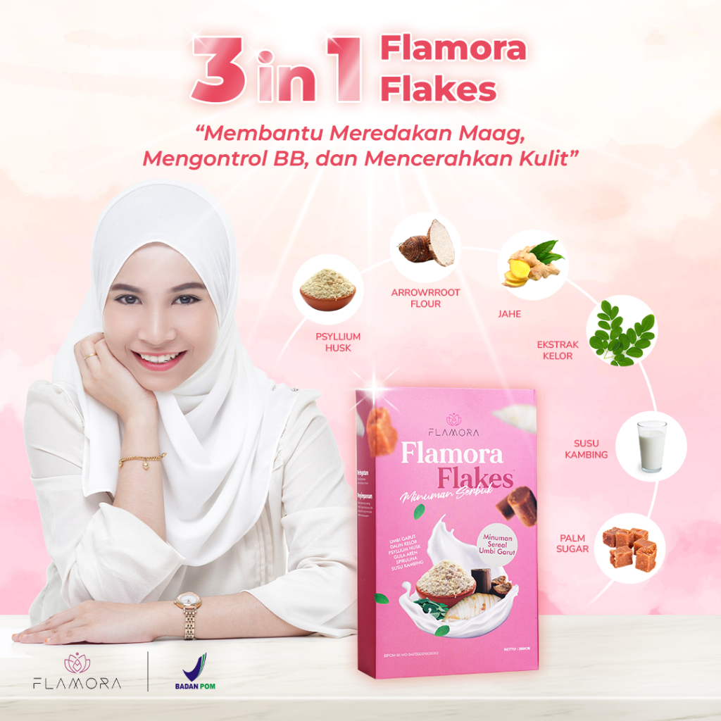 

Flamora Flakes Sereal Umbi Garut Meredakan Magh Gerd Sereal Asam Lambung Tungkak Lambung Pendamping Diet Sarapan Diet Mengandung Arrowroot Flour Palm Sugar Susu Kambing Ekstrak Kelor Jahe Psyllium Husk Spirulina