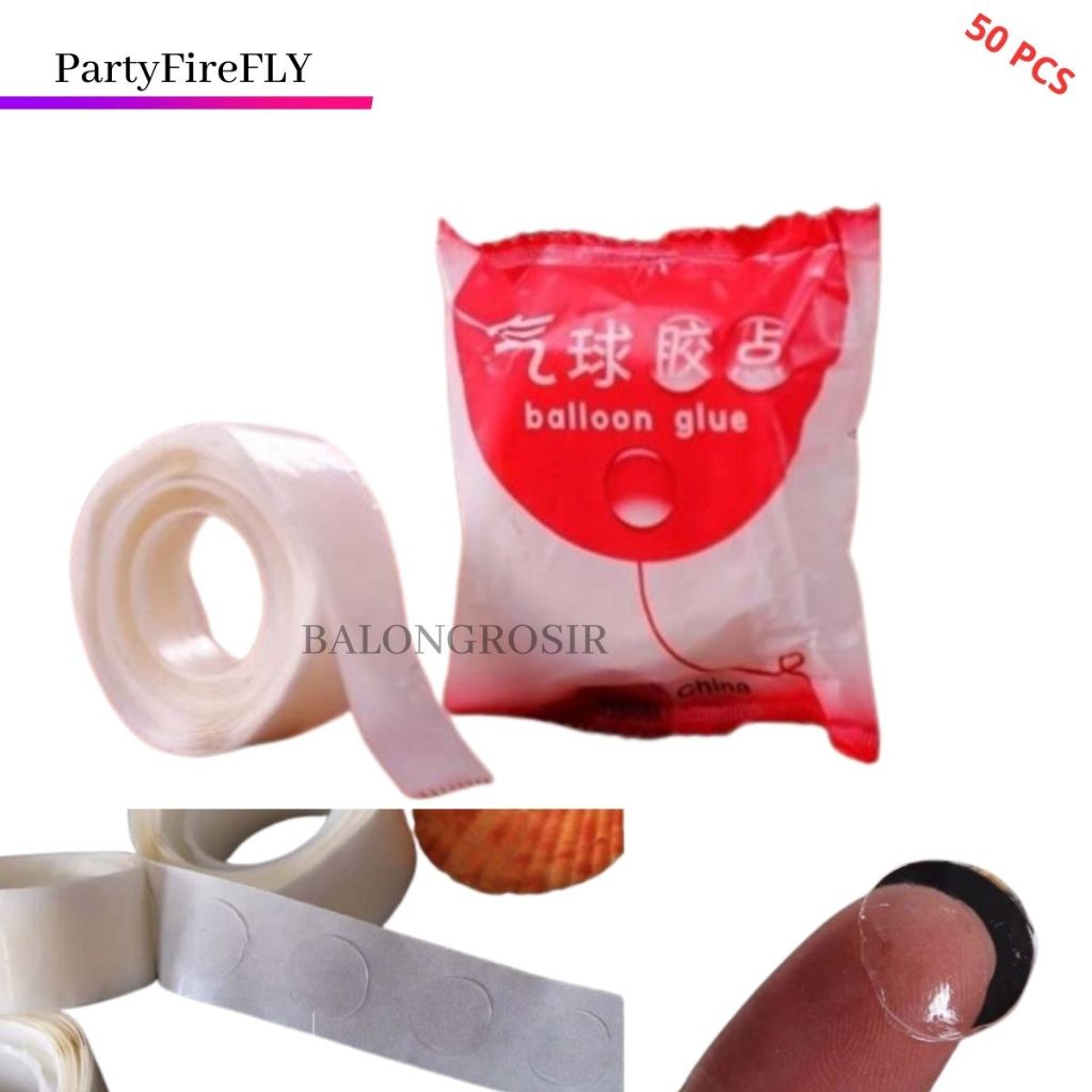 

Lem balon / perakat balon / glue dot / tempelan balon /lem Balon Murah Grosir Pack isi 50 ROLL
