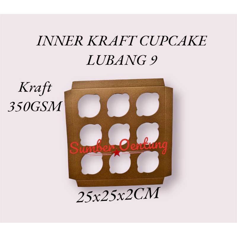 

INNER KRAFT CUPCAKE LUBANG 9 KARDUS BOX KOTAK HAMPERS SOUVENIR