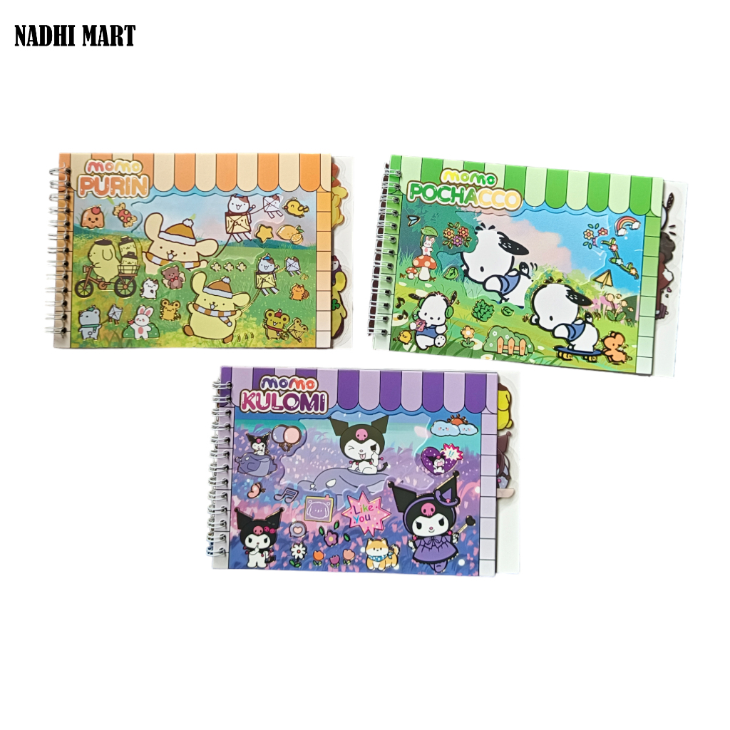 

PAKET STIKER JURNAL / STICKER BOOK SPIRAL SET / STIKER BOOK NONO/MOMO ZG-2266/2313 (24/480)