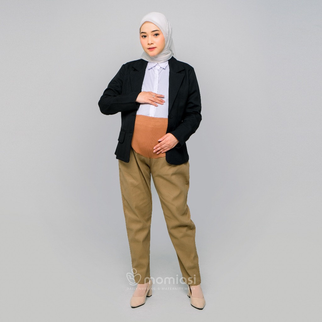 Momiasi - Celana Hamil Kerja Kantor Jumbo Wanita Maternity Pants Office Fashion Wanita Bumil Kekinian Premium Image 3