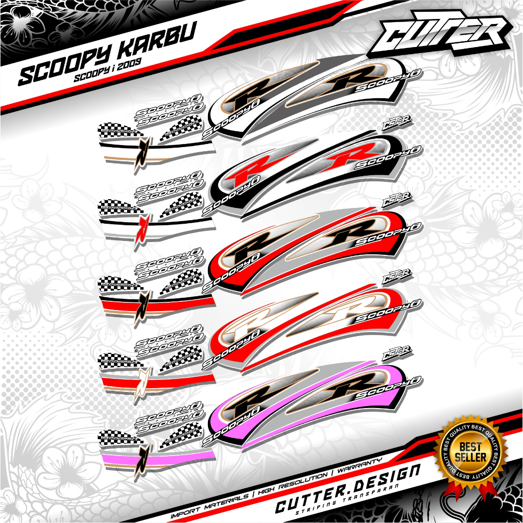STRIPING TRANSPARAN SCOOPY KARBU scoopy i r