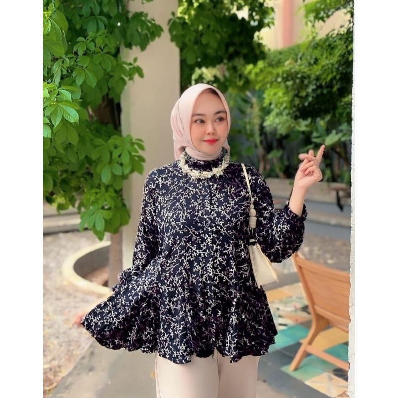Cia Blouse Rayon Motif Bunga