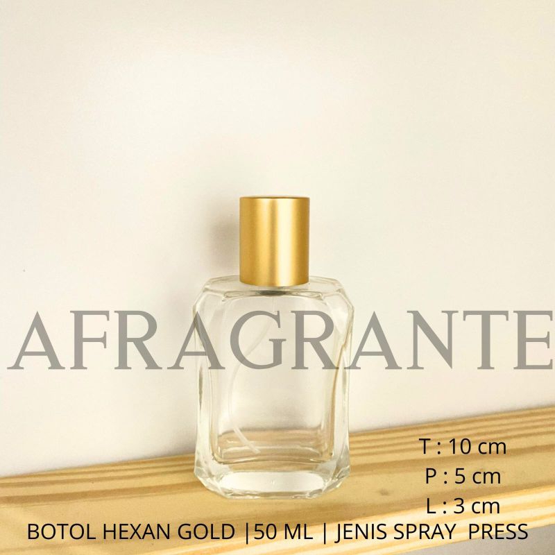 botol parfum hexan 50 ml gold press alat- botol parfum kosong - botol parfum luxury - botol parfum 5