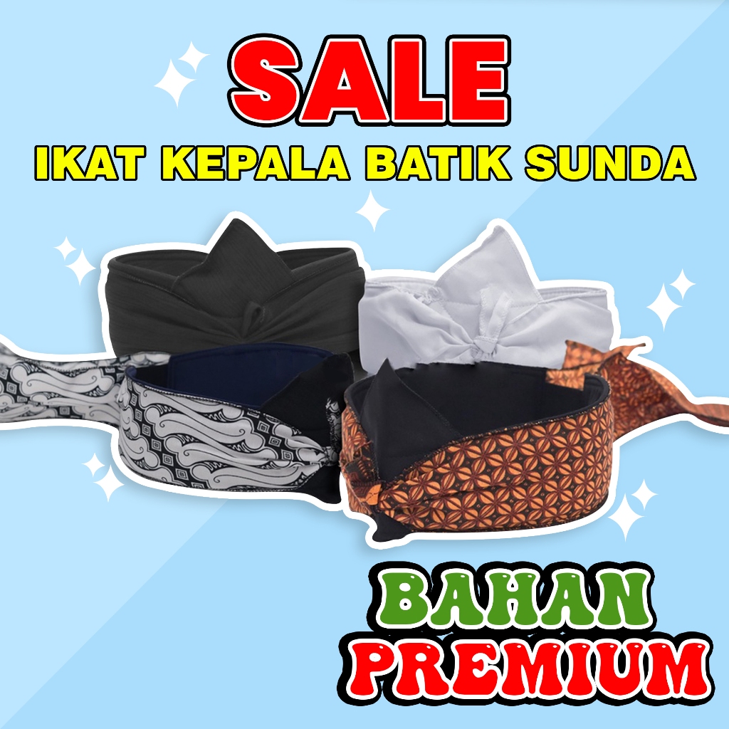 Ikat Kepala Batik Sunda Iket Sunda Totopong Bahan Premium Batik Iket Kepala Sunda Pria Model Atas Te