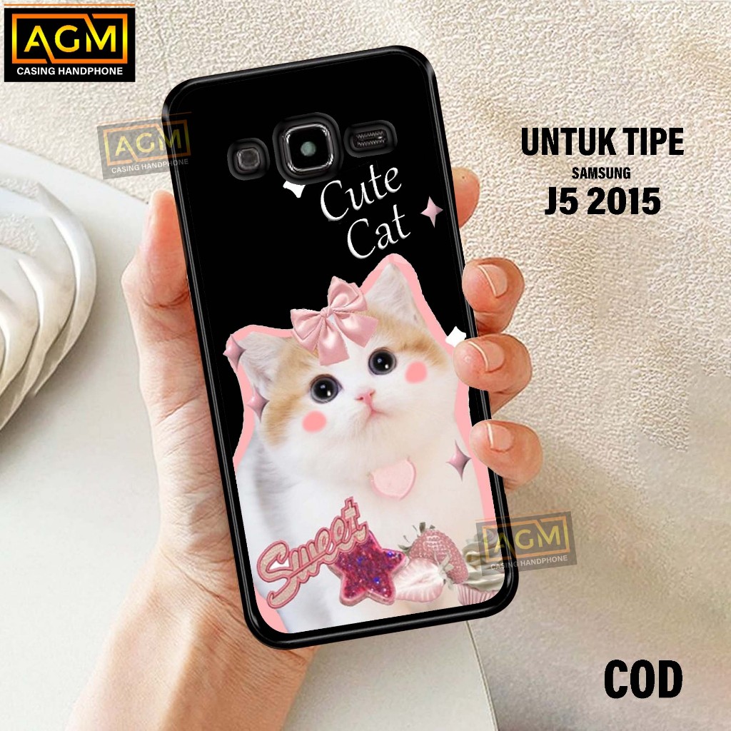Case Samsung J5 2015 - New Case Glossy casing Hp Samsung J5 2015 [Motif CUTE CAT] - AGM Case softcas