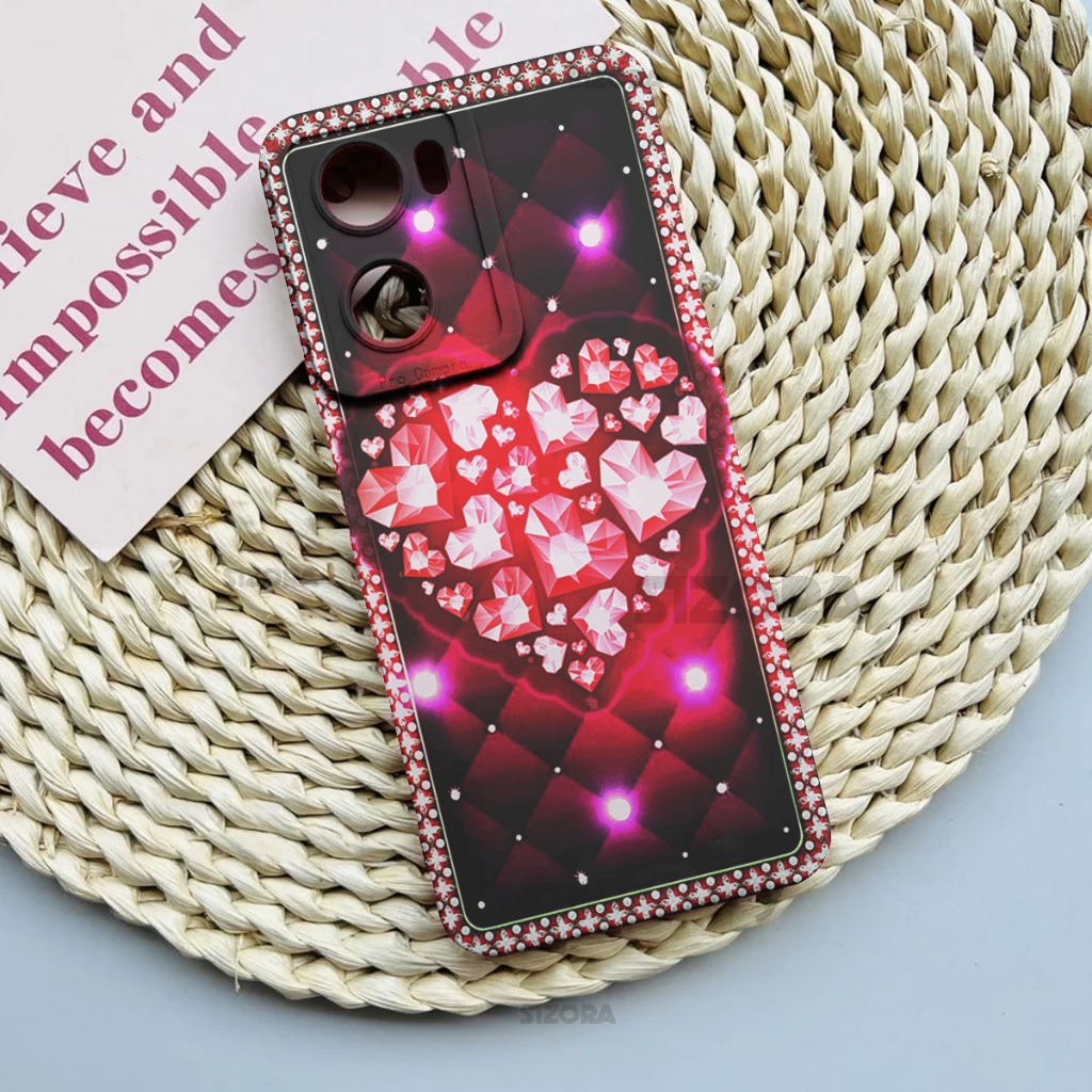 SIZORA OFFICIAL - LV108- CASING HP UNTUK  OPPO A77S & OPPO A57 2022 GAMBAR LOVE SOFTCASE PROCAMERA C
