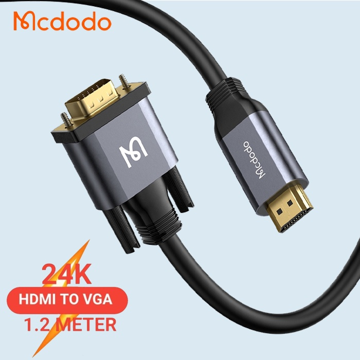 Mcdodo Ca-127 Kabel Hdmi To VGA / Hdmi to Hdmi / VGA to VGA Hd 4k 8k Display Cable Converter Audio Video Ps4 Pc Laptop Komputer Sambungan Layar Monitor Premium Nylon Braided-1