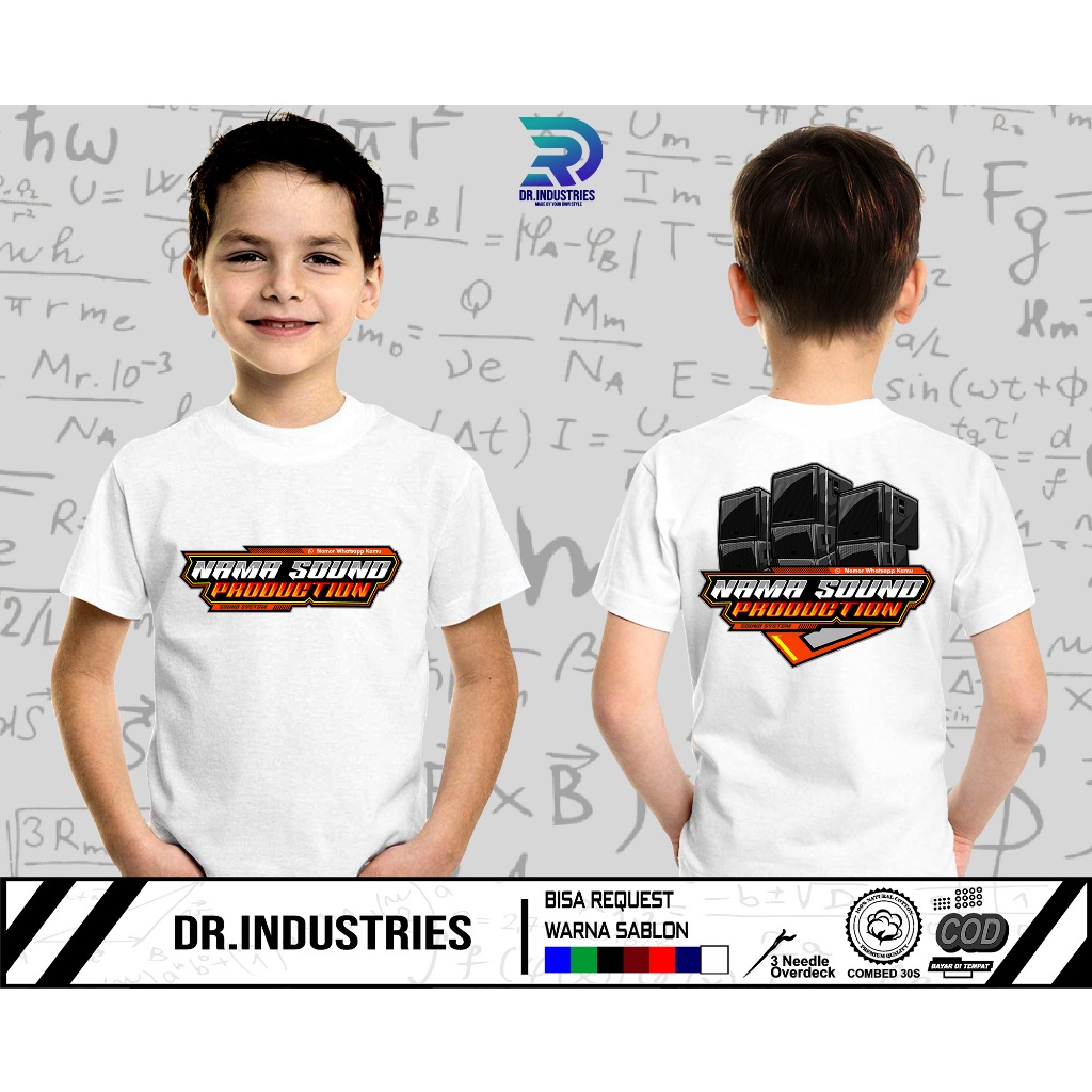 Kaos Anak Sound System Production Custom Nama dan Wa Gratis Profesional Sound System