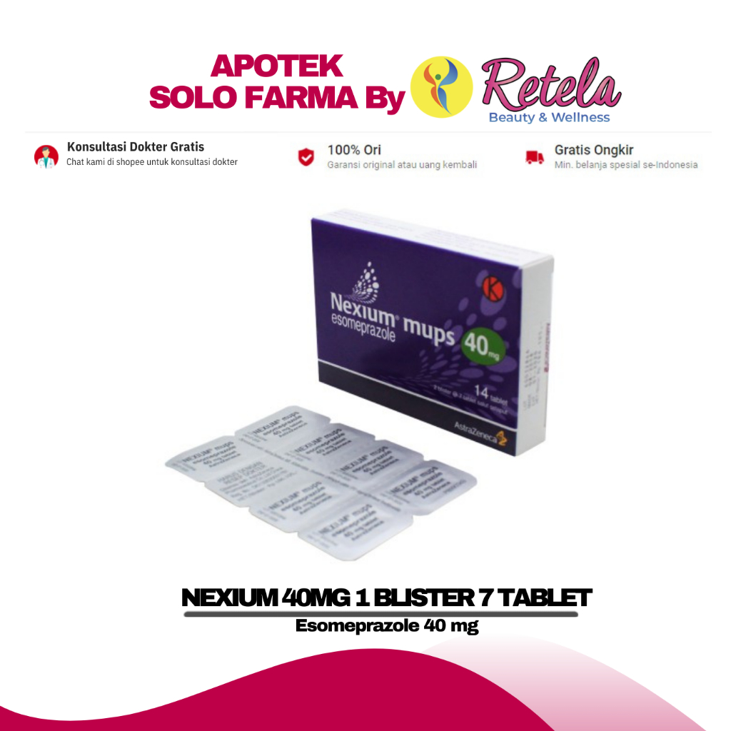 NEXIUM 40MG 1 BLISTER 7 TABLET (  ESOMEPRAZOLE 40 MG )