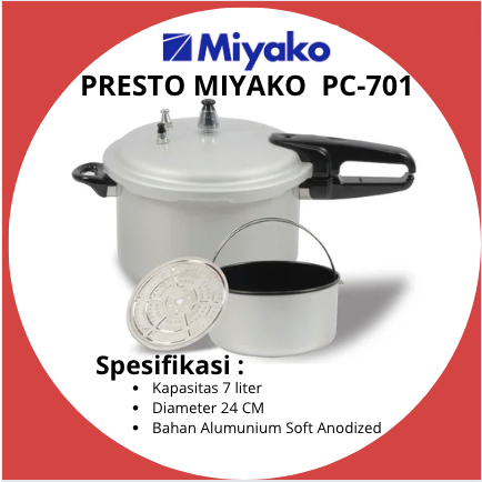 MIYAKO PANCI PRESTO PC-701 24CM 7LITER/PC701/PC 701/PRESTO PC701 MIYAKO/PRESTO MIYAKO/PRESTO20CM/PRE