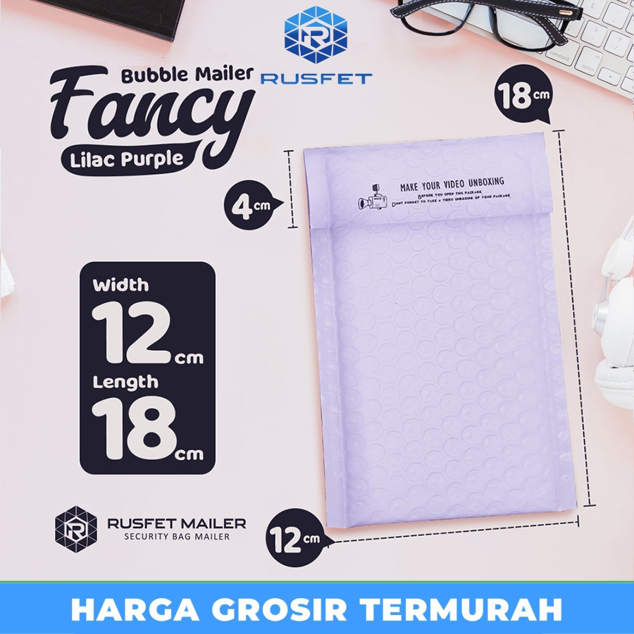 

AMPLOP BUBBLE MURAH | BUBBLE MAILER | LIGHT PURPLE 12X18CM