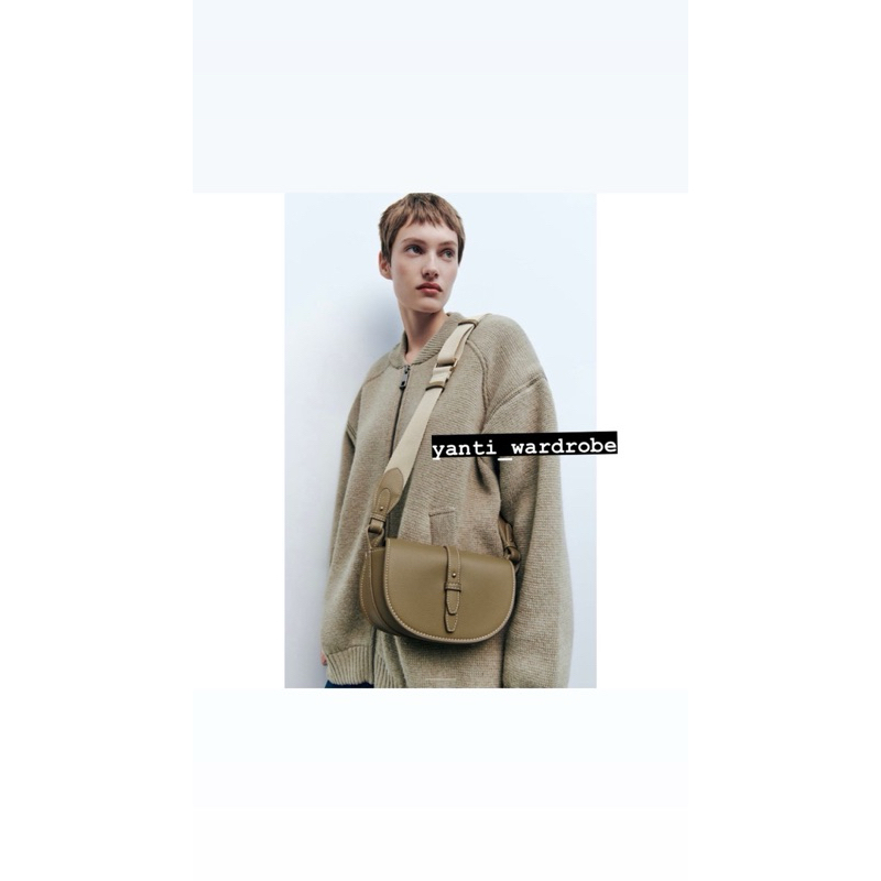 (NETT NO NEGO) Sling Bag Original Zara Warna Khaki Original Store Like New (1 pcs only)