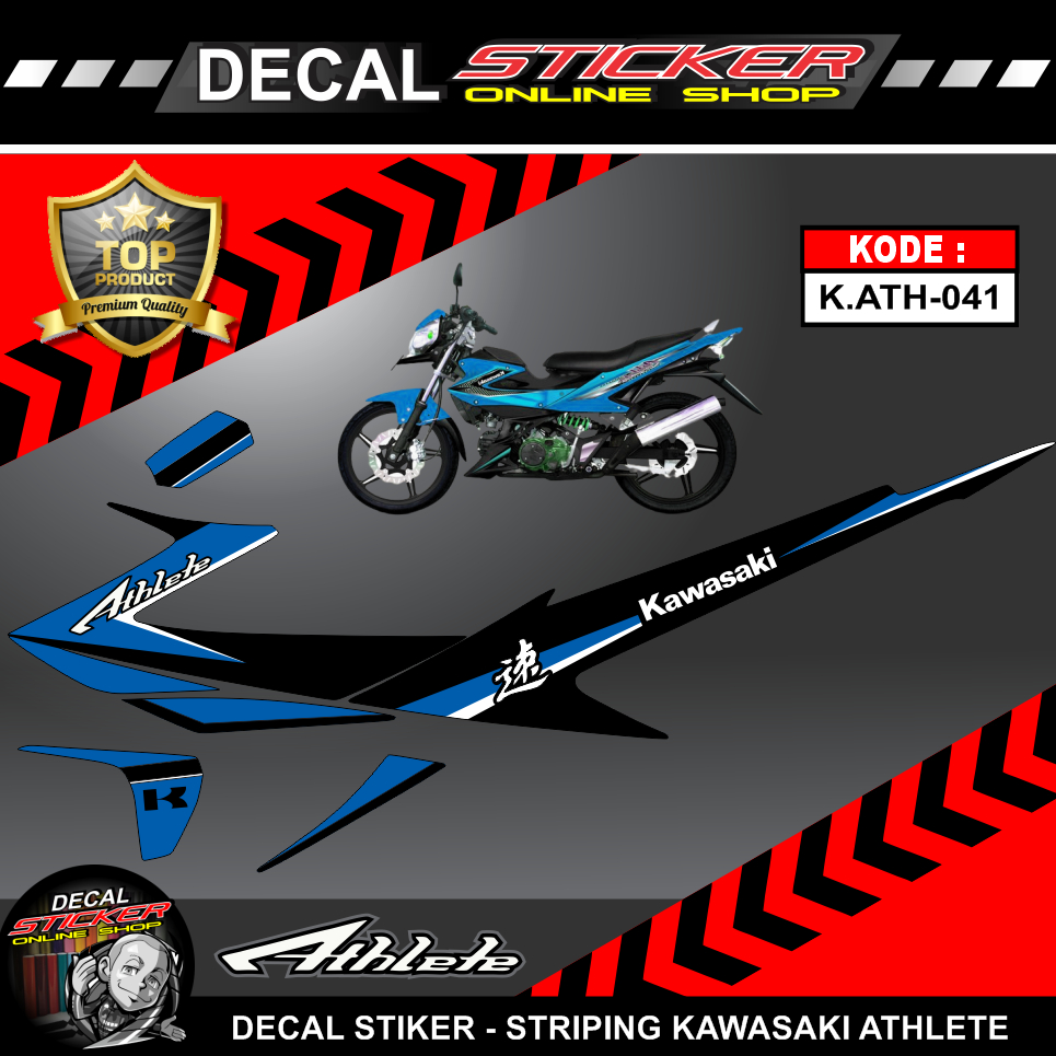 Stiker striping kawasaki athlete variasi kekinian