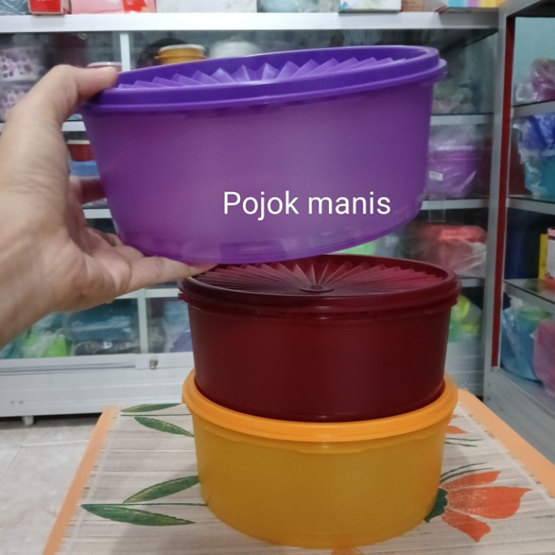 Toples snack / cookies twin deco Tupperware 2 liter jadul eceran  1 pcs