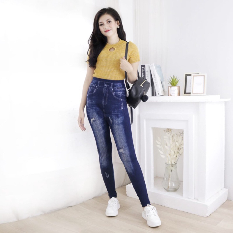 legging jeans highwaist import / lejing jeans import / legging jeans panjang / leging jeans