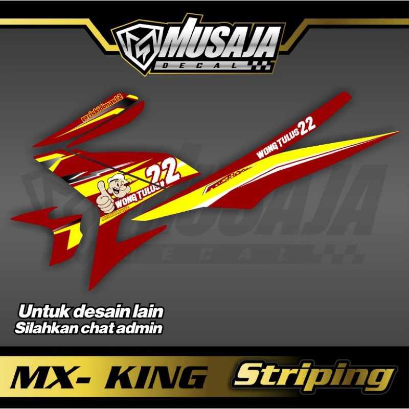 Striping mx king transparan uv merah kuning - non full body , bisa non transparan