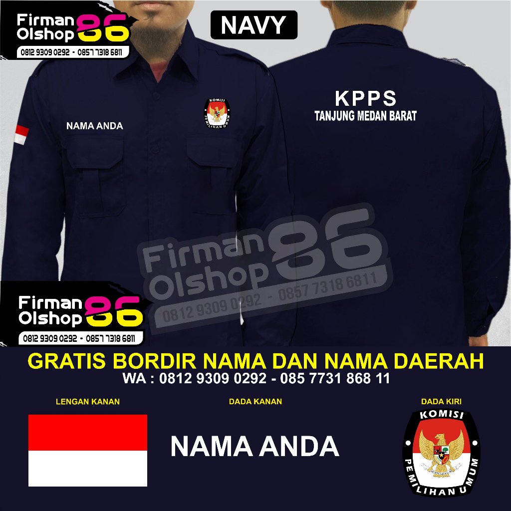 BIG SIZE Kemeja KPPS LENGAN PANJANG baju KPPS  SEKRETARIAT KPPS seragam KPPS