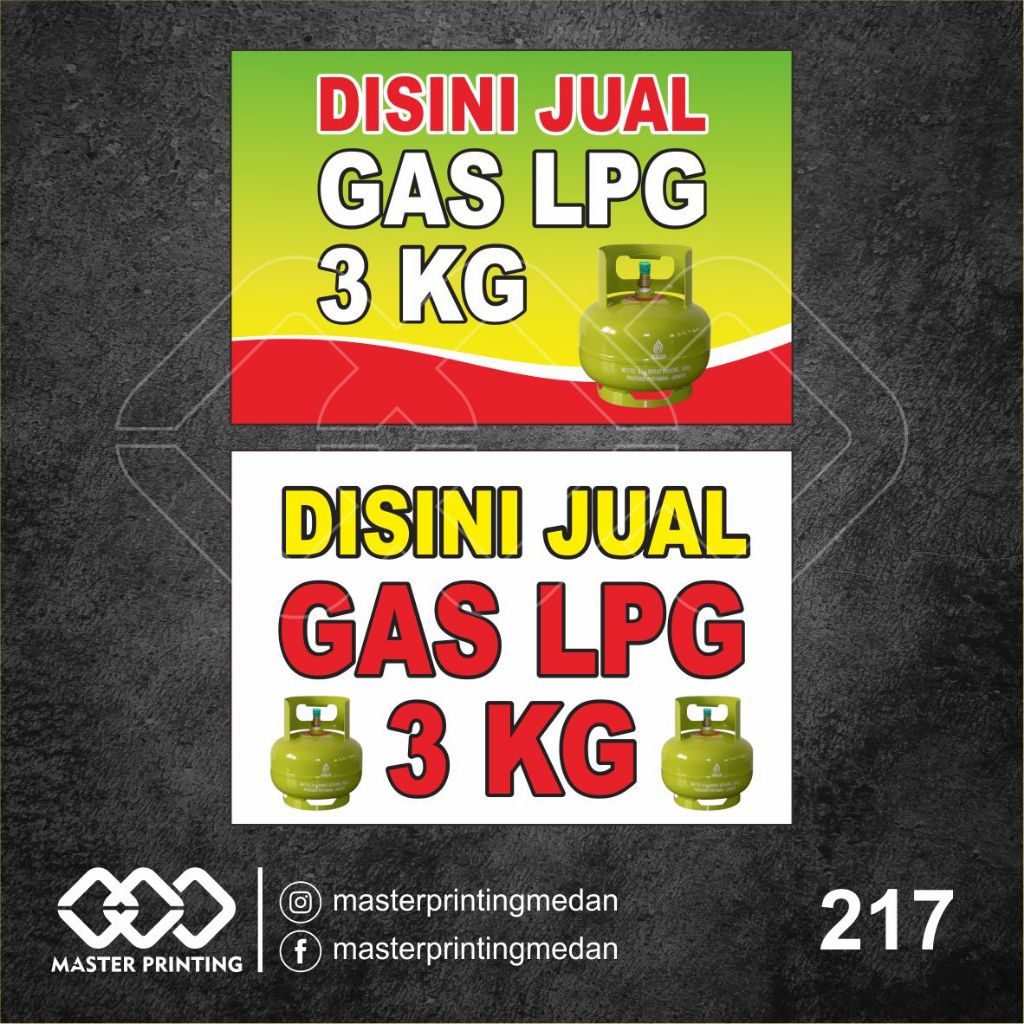 

217 - Stiker Di Sini Jual Gas LPG 3 kg, Sticker Vinyl, Premium, Tahan Air, Termurah, dan Bisa Custom