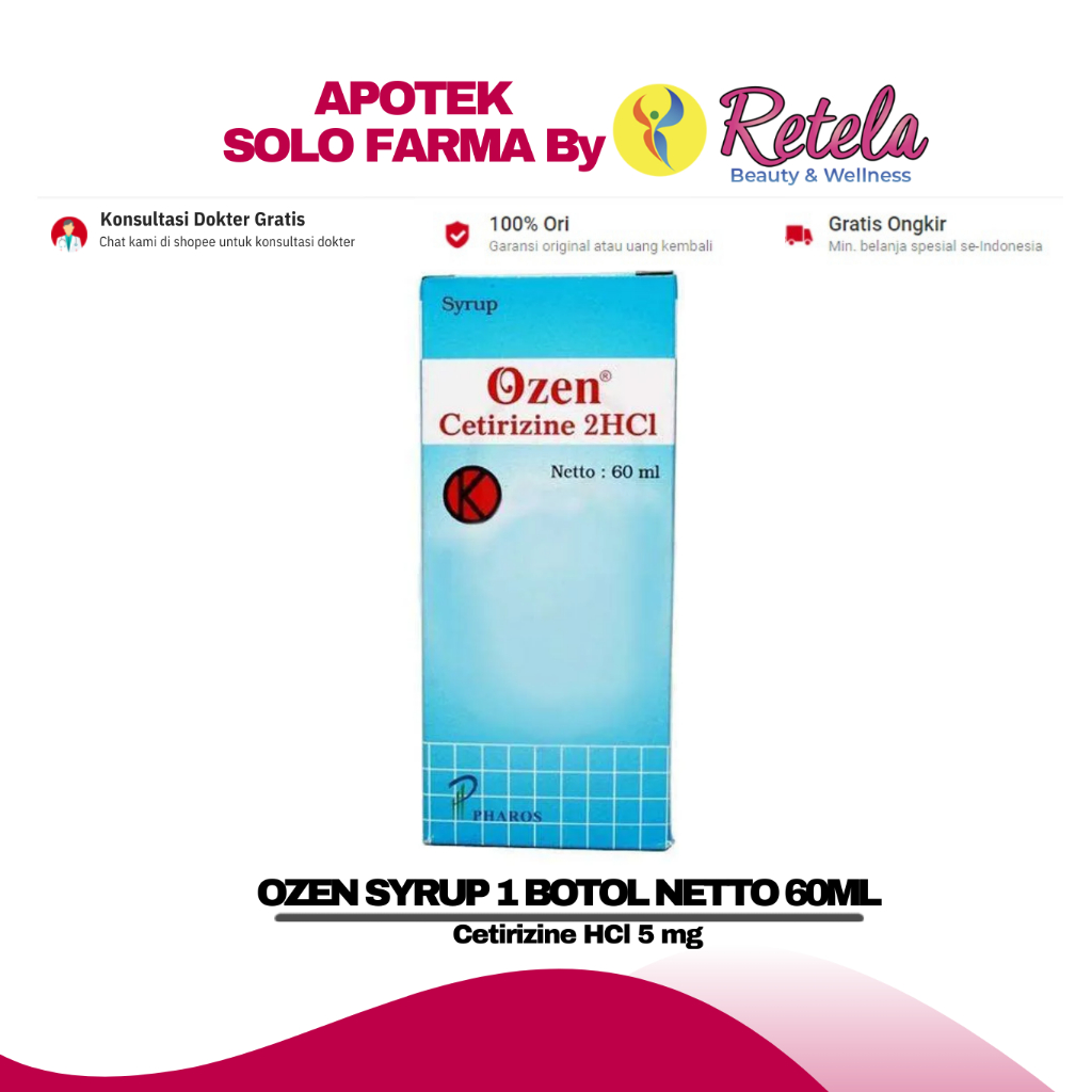 OZEN SYRUP 1 BOTOL NETTO 60ML ( Cetirizine HCl 5 mg )