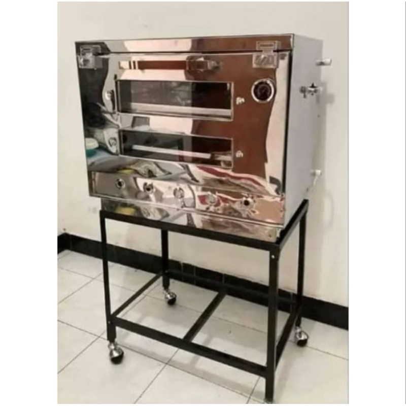 Oven Gas Kue - Oven Gas Bahan Stainless Kualitas Premium Ukuran 60x40 - Oven Gas Kue - Paket Oven Gas Lengkap - Oven Kue Murah