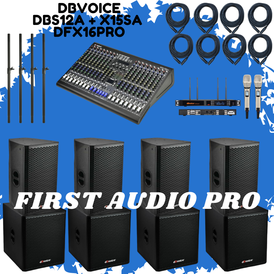 Paket 24 soundsystem outdoor db voice DBS12A + X15SA + mixer DFX16PRO original dbvoice