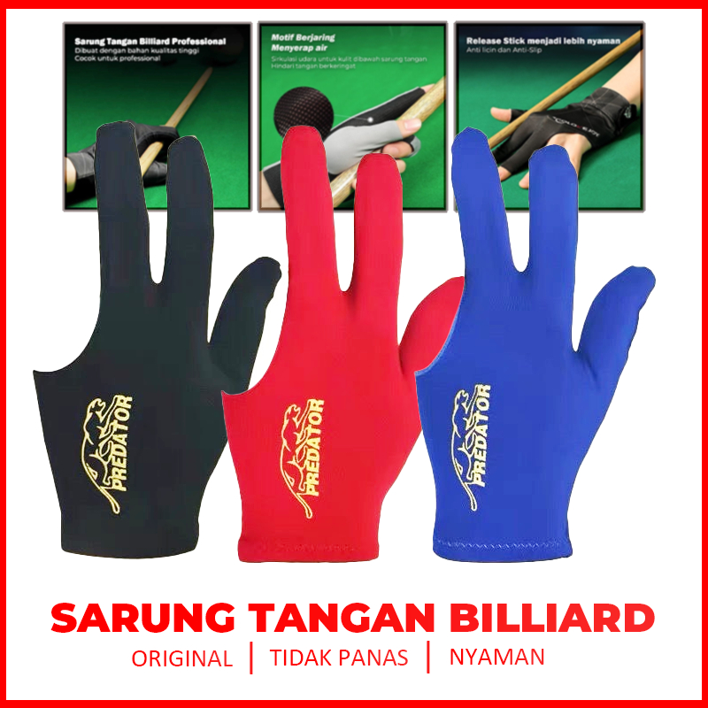 sarung tangan billiard predator/sarung tangan billiard anti slip