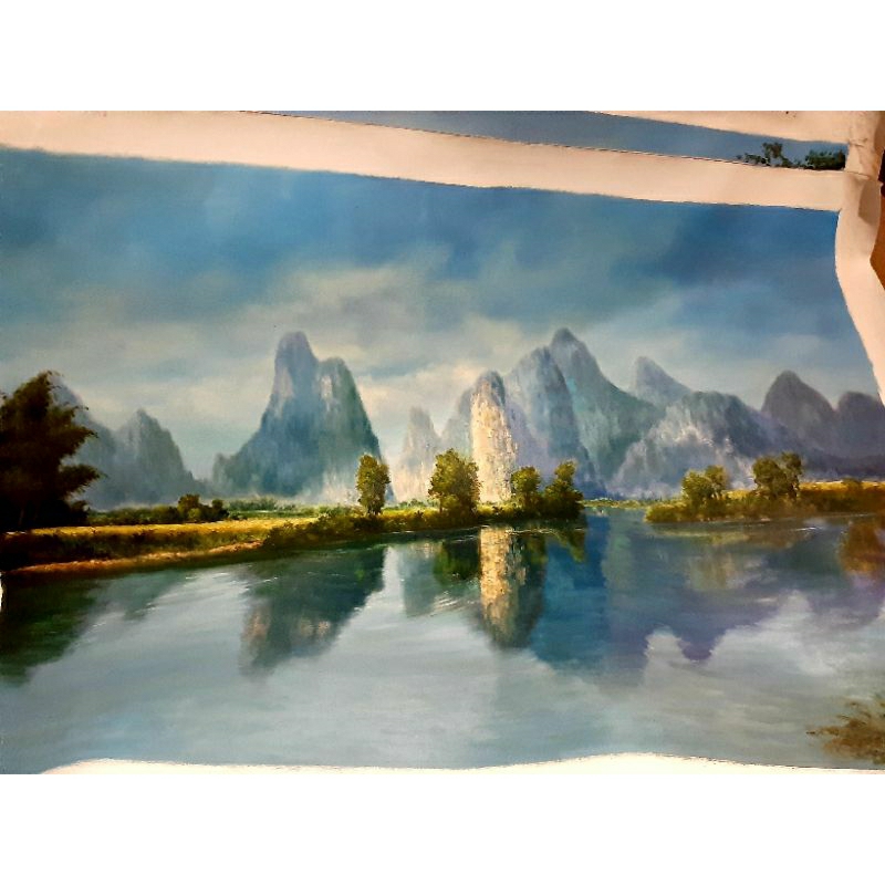 Lukisan Pemandangan Alam Desa