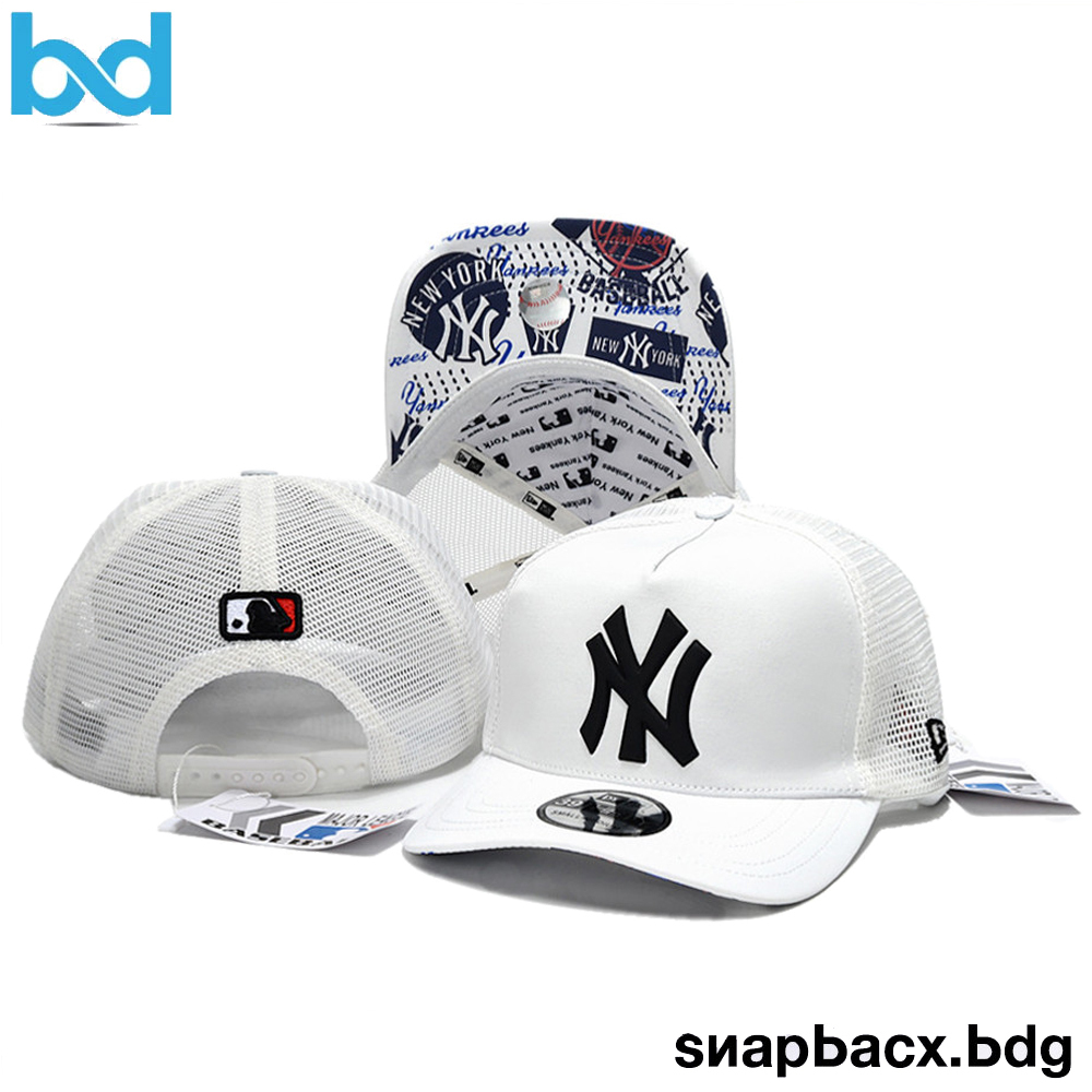 Topi NY Trucker Jaring White Black Visor Full Print Import