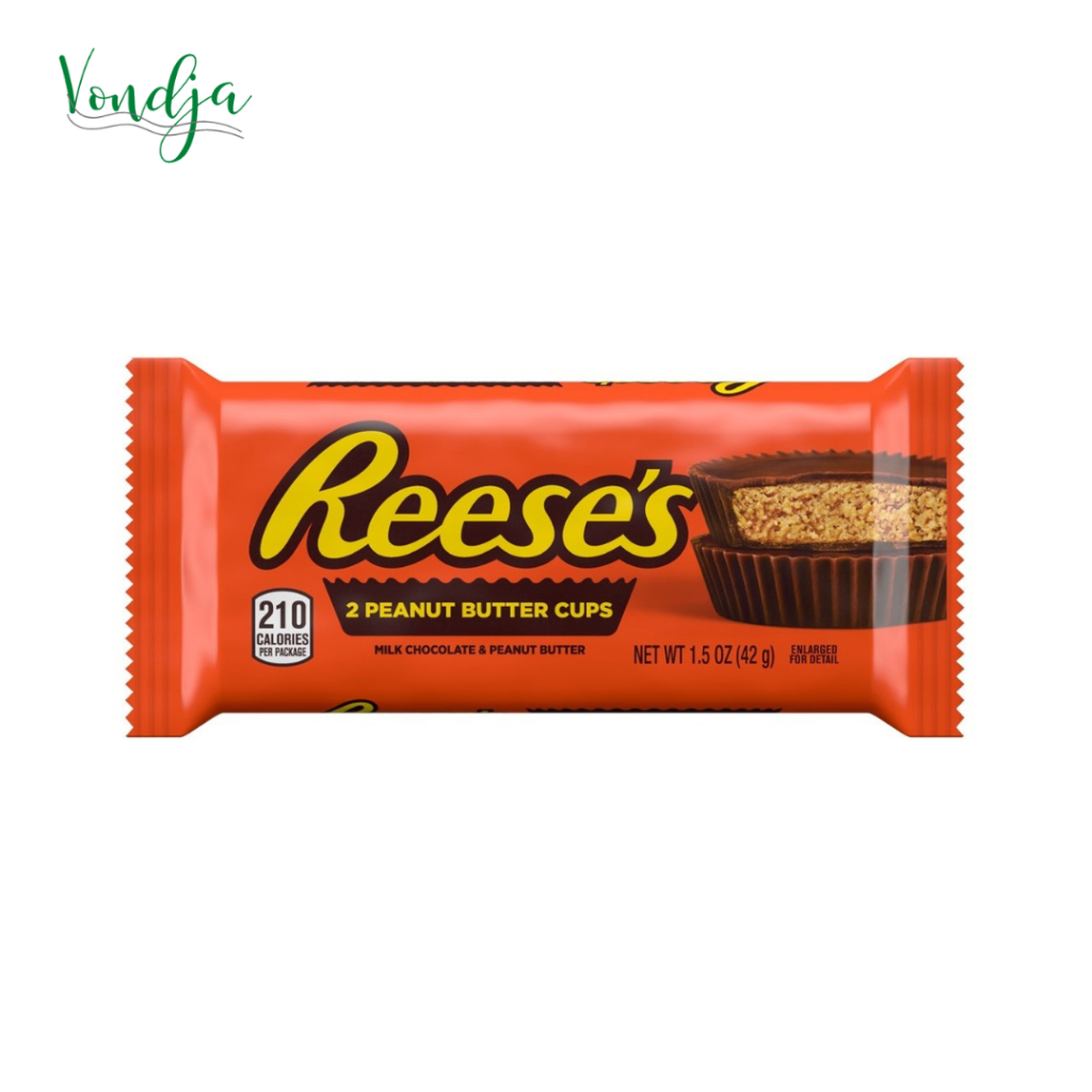 

Reeses Peanut Butter Cups Milk Chocolate Snack Import 42 gram