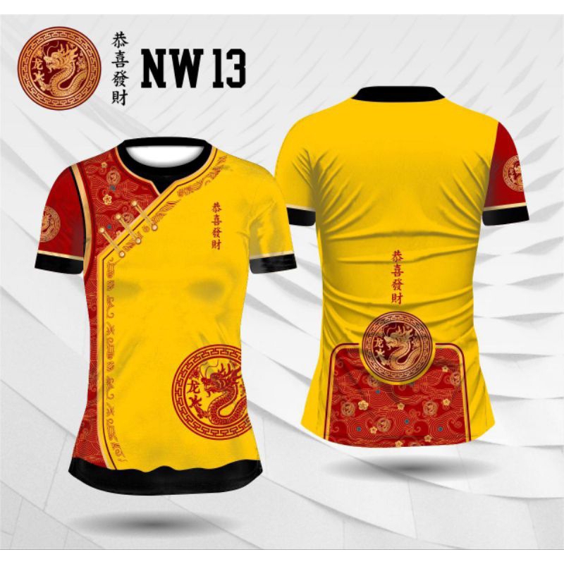 cheongsam wanita jersey imlek shio naga kaos imlek naga wanita