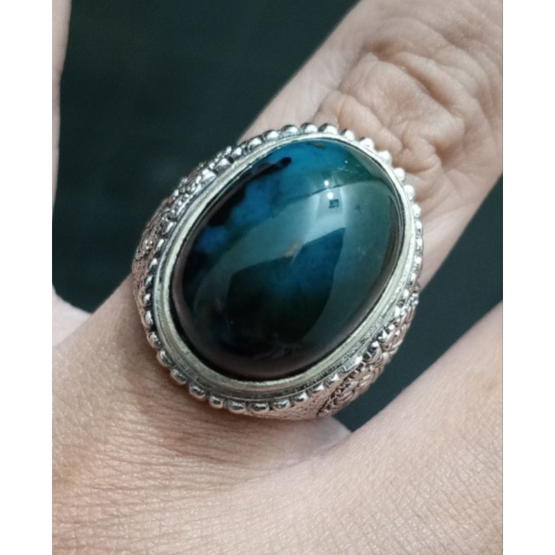 Bacan Doko Coklat mumbul Ring Alpaka Size 9