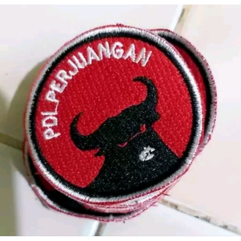 Bordir Komputer Logo Badge Emblem Bet Patch Partai Perjuangan Indonésian Partai PDIP 6cm