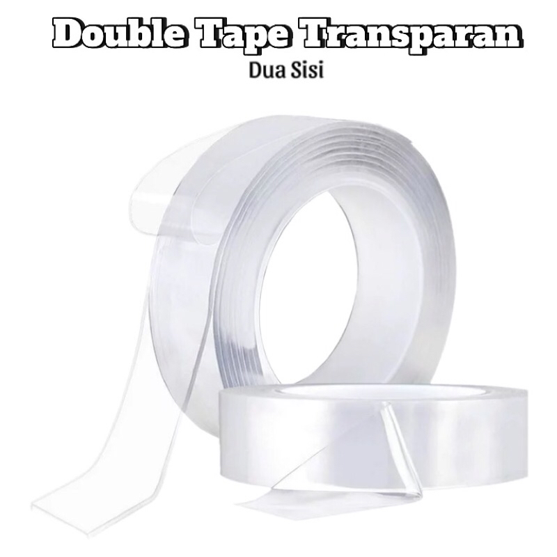 

Double Tape Bening / Lem Dua Sisi Transparan / Double Tape Isolasi Transparan / Selotip Tape 2 Sisi Kuat / Double Lem Serbaguna