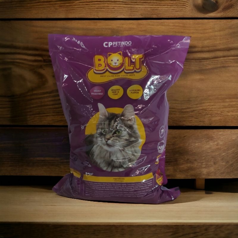 PAKAN kucing BOLT kemasan 800gr bentuk ikan