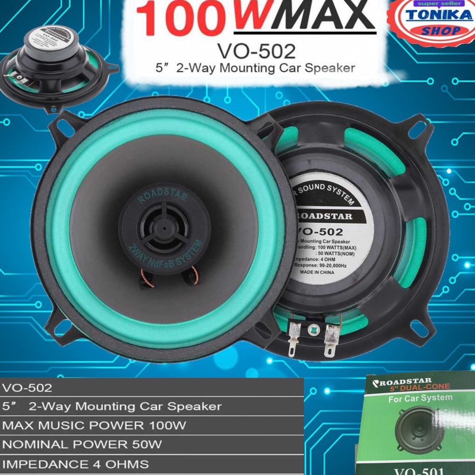 ROADSTAR Driver Speaker Subwoofer Mobil HiFi 4  5  65 Inch 1W 1 PCS speaker pintu mobil murah