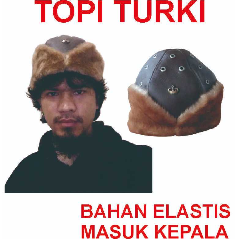 Alepposhop - Topi Turki / Topi Turki Ertugrul / Topi Turkish / Topi Turki Bulu Original Asli Kulit M