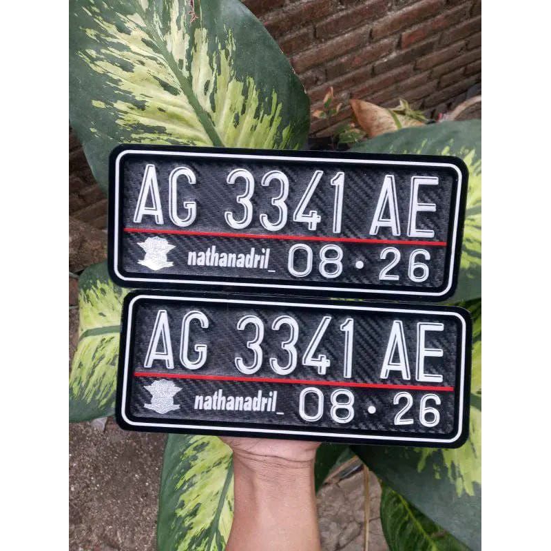 VARIASI PLAT MOTOR AKRILIK KARBON HITAM