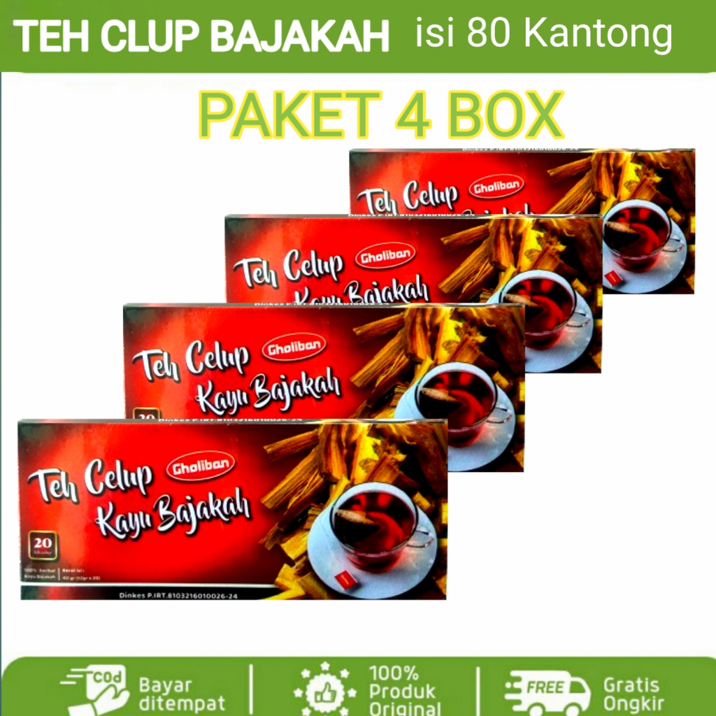 

[ PAKET 4 BOX ] Teh Celup Kayu Bajakah Gholiban Teh Akar Bajaka