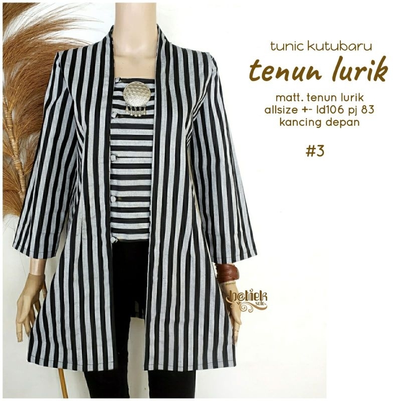 Atasan Wanita Blouse Kebaya Tunik Kutubaru Tenun Lurik Kebaya Wisuda Hijab Kebaya Modern