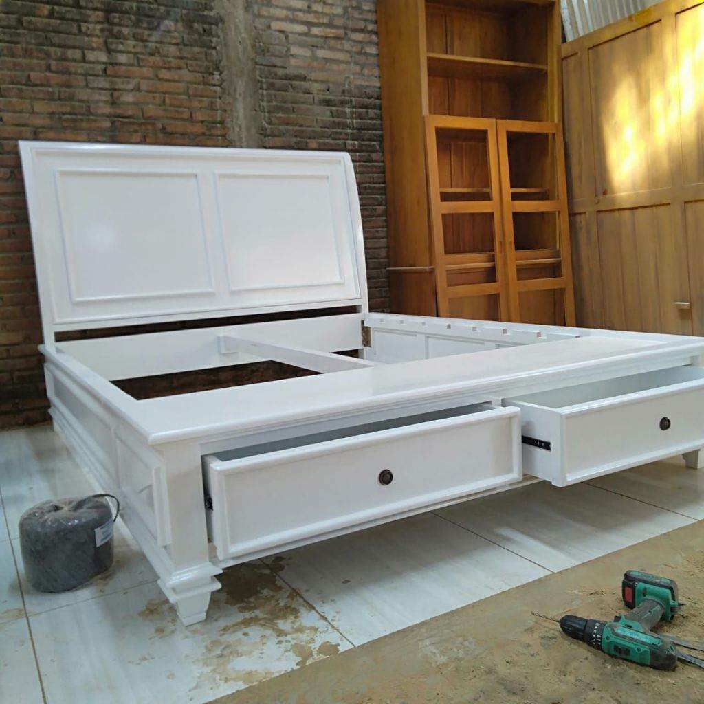 ranjang tidur minimalis duco / ranjang tidur minimalis model laci / dipan tidur minimalis