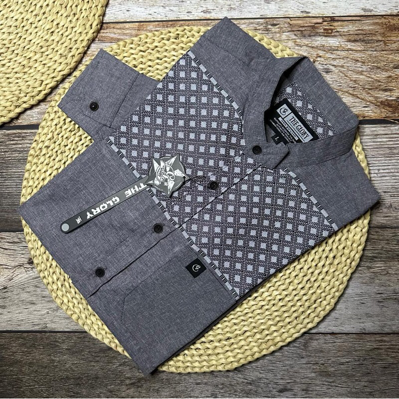 (𝐓𝐄𝐑𝐁𝐀𝐑𝐔) Motif 2 Baju Kemko Koko Baju Koko Kemeja Sanghai Lengan Panjang Pria Dewasa Kombinasi Salu